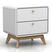 Clive Wooden Bedside Cabinet With 2 Drawers In White