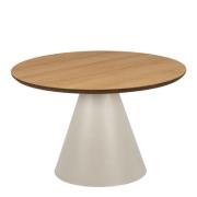 Seguin Wooden Medium Coffee Table Round In Oak And Grey