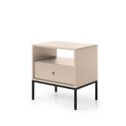 Malibu Wooden Bedside Cabinet With 1 Drawer In Beige