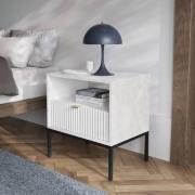 Napa Wooden Bedside Cabinet With 1 Drawer In Matt White