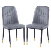 Lima Grey Faux Leather Dining Chairs In Pair