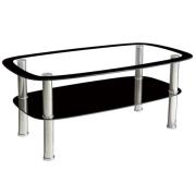 Budapest Large Glass Coffee Table In Clear And Black