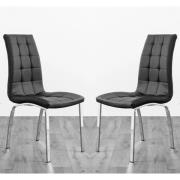 Hamden Black Faux Leather Dining Chairs In Pair