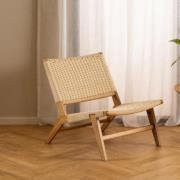 Camrose Weaved Pattern Lounge Chair In Off White