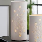 Allegan Porcelain Graphic Design Table Lamp In White