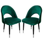 Casey Green Velvet Dining Chairs In Pair