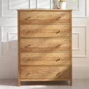 Calliope Wooden Chest Of 5 Drawers In Oak