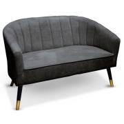 Angina Fabric 2 Seater Sofa With Wooden Legs In Grey
