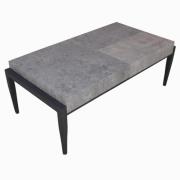 Vermillion Wooden Coffee Table With Metal Legs In Dark Concrete