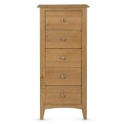 Kamiah Narrow Wooden Chest Of 5 Drawers In Oak