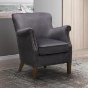 Aquarii Fabric Armchair With Wooden Legs In Charcoal Grey