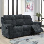 Scribner Fabric Recliner 3 Seater Sofa In Dark Grey